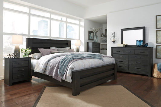 Brinxton Charcoal Panel Bedroom Set - SET | B249-66 | B249-68 | B249-99 | B249-31 | B249-36 | B249-92 | B249-46 - Luna Furniture - Dallas Store