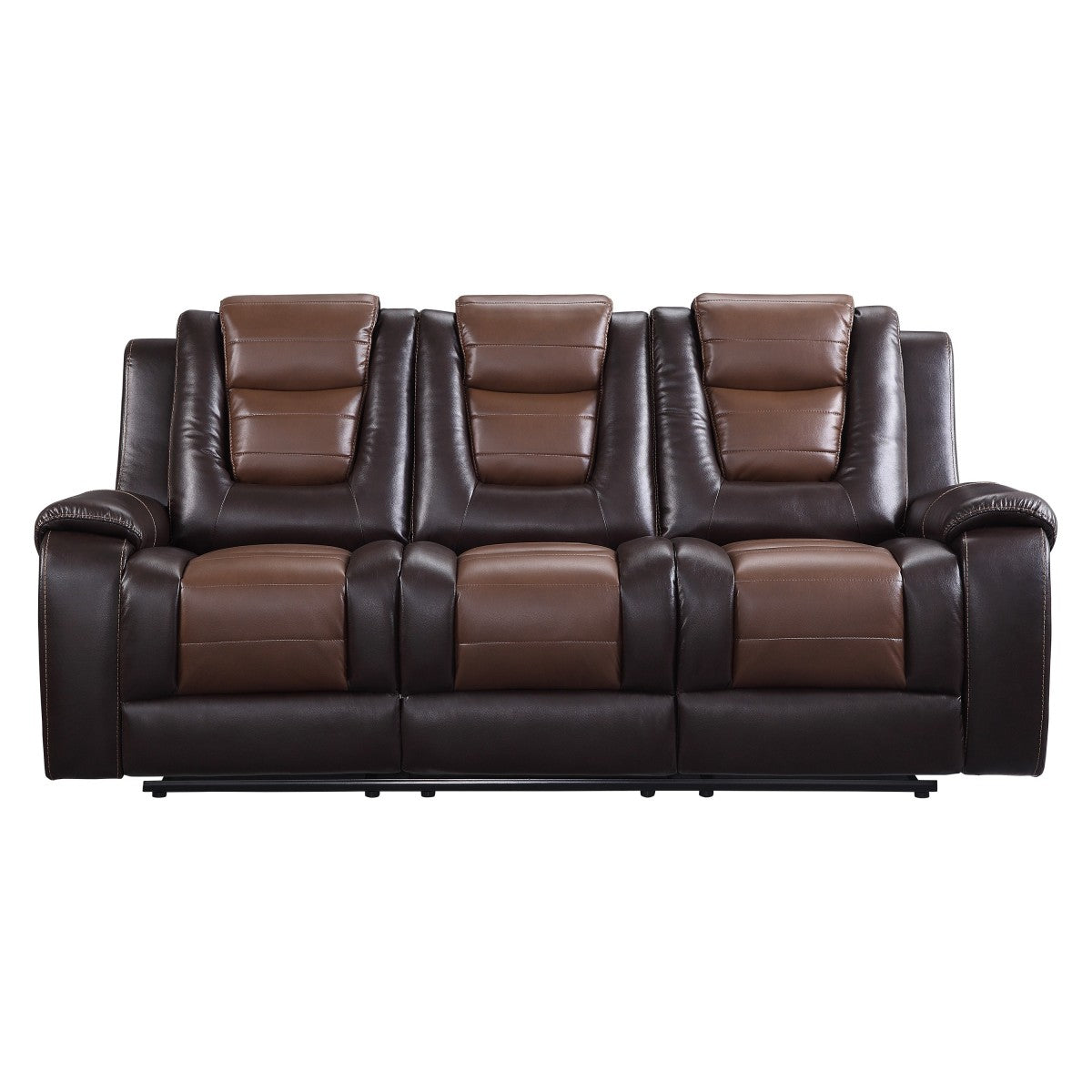Briscoe Brown Double Reclining Living Room Set - SET | 9470BR-1 | 9470BR-2 | 9470BR-3 - Luna Furniture - Dallas Store