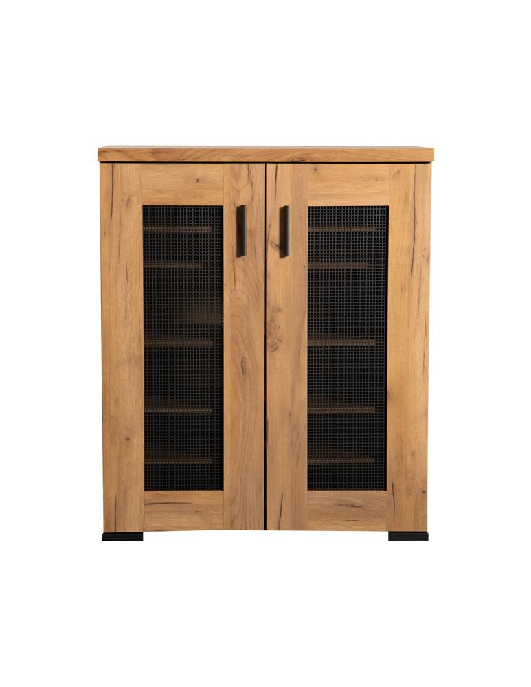 Bristol Golden Oak Metal Mesh Door Accent Cabinet - 951107 - Luna Furniture - Dallas Store