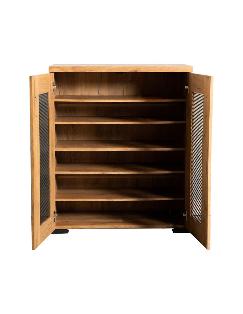 Bristol Golden Oak Metal Mesh Door Accent Cabinet - 951107 - Luna Furniture - Dallas Store