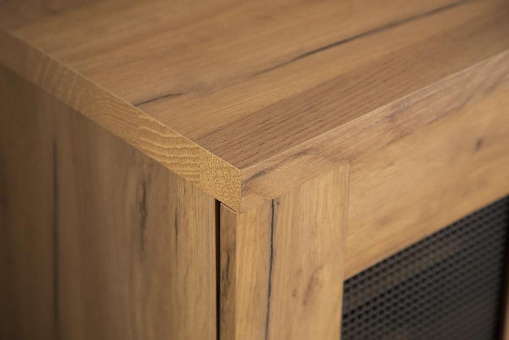 Bristol Golden Oak Metal Mesh Door Accent Cabinet - 951107 - Luna Furniture - Dallas Store