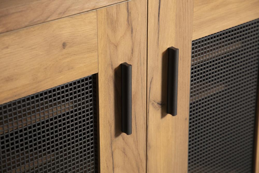 Bristol Golden Oak Metal Mesh Door Accent Cabinet - 951107 - Luna Furniture - Dallas Store