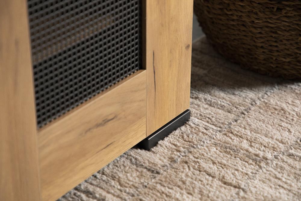 Bristol Golden Oak Metal Mesh Door Accent Cabinet - 951107 - Luna Furniture - Dallas Store
