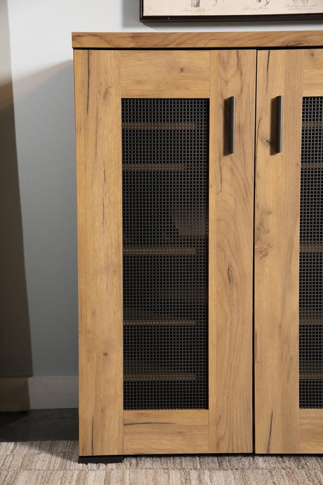 Bristol Golden Oak Metal Mesh Door Accent Cabinet - 951107 - Luna Furniture - Dallas Store
