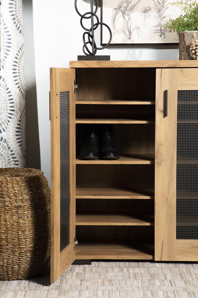 Bristol Golden Oak Metal Mesh Door Accent Cabinet - 951107 - Luna Furniture - Dallas Store