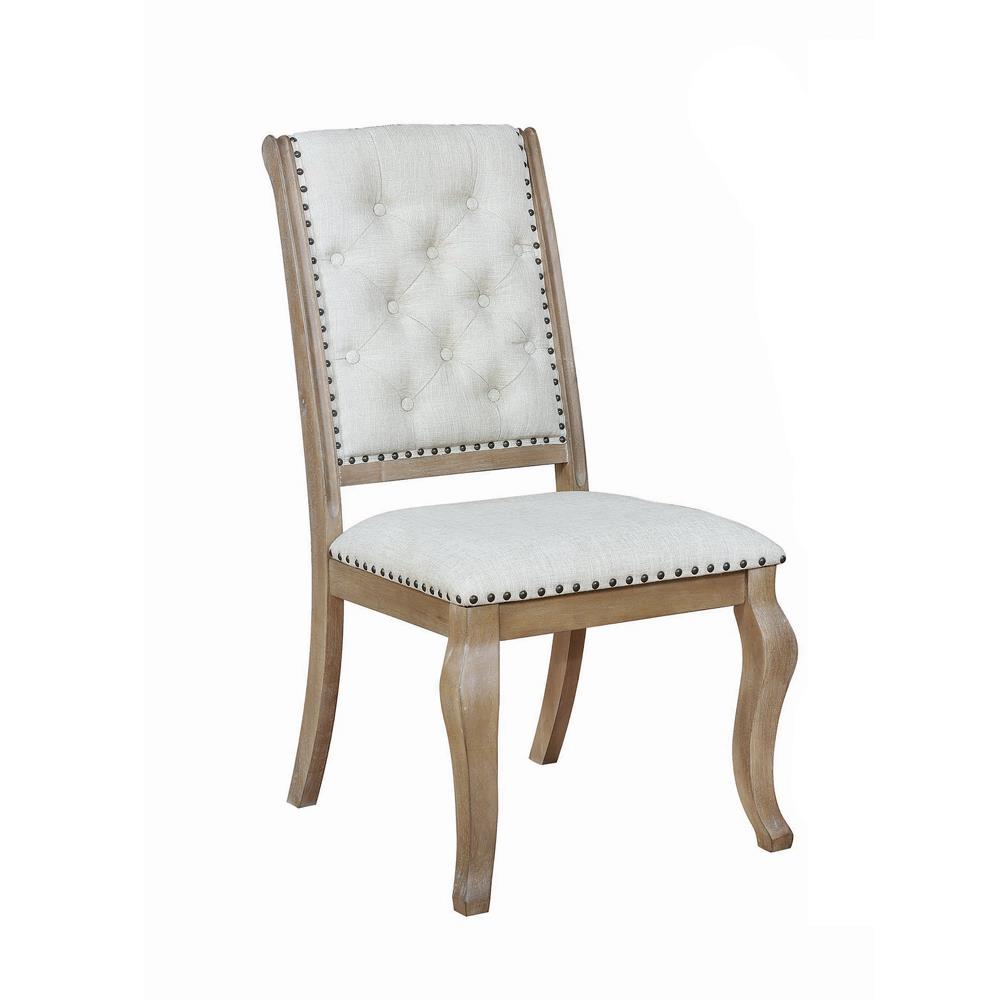 Brockway Cove Cream/Barley Brown Tufted Side Chairs, Set of 2 - 110292 - Luna Furniture - Dallas Store