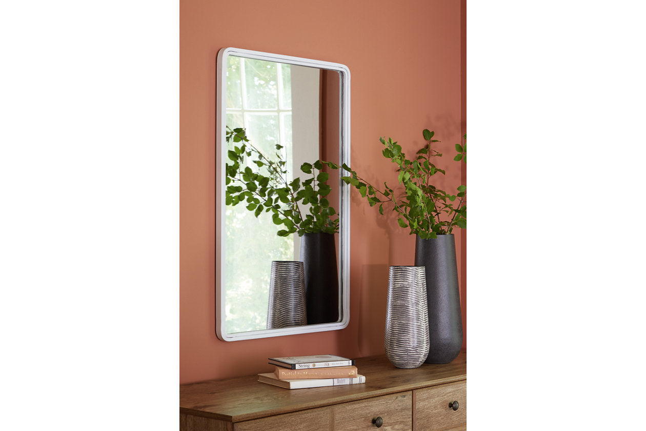 Brocky White Accent Mirror - A8010293 - Luna Furniture - Dallas Store