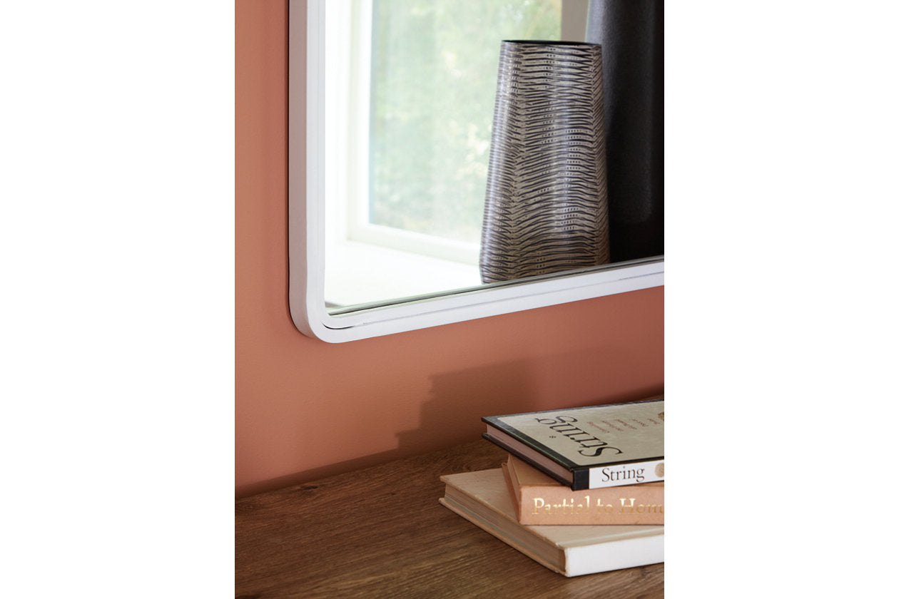 Brocky White Accent Mirror - A8010293 - Luna Furniture - Dallas Store