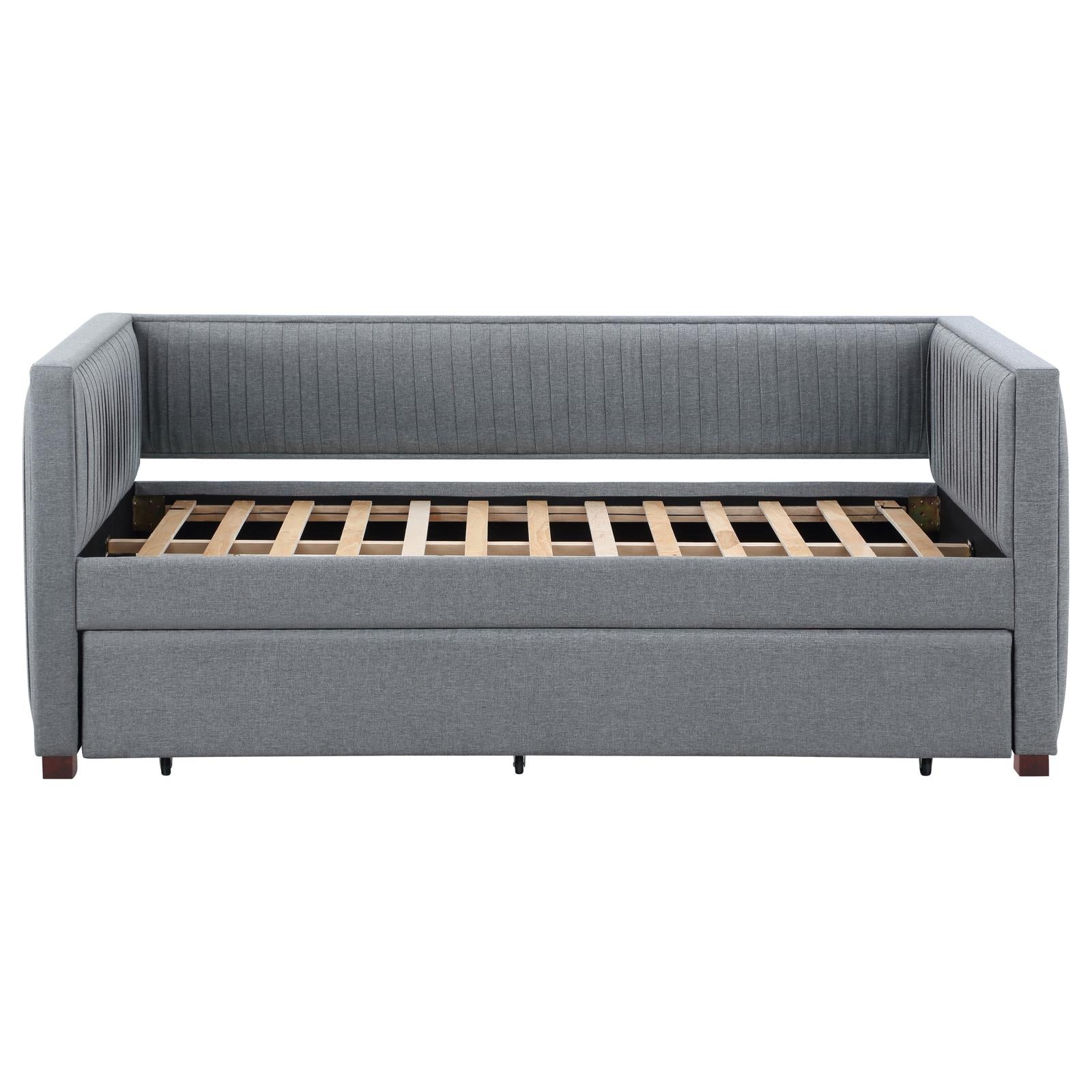 Brodie Gray Upholstered Twin Daybed with Trundle - 300554 - Luna Furniture - Dallas Store