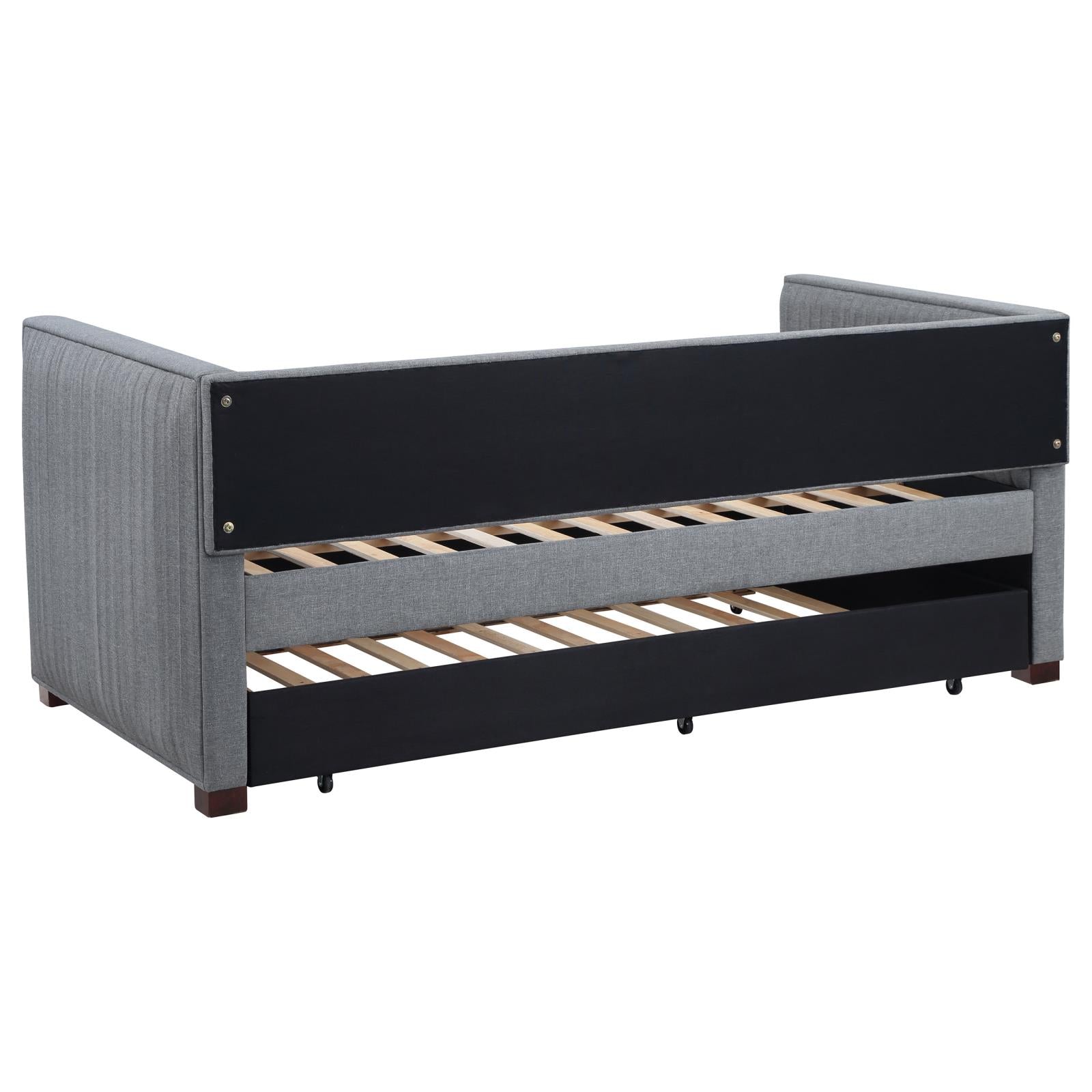 Brodie Gray Upholstered Twin Daybed with Trundle - 300554 - Luna Furniture - Dallas Store