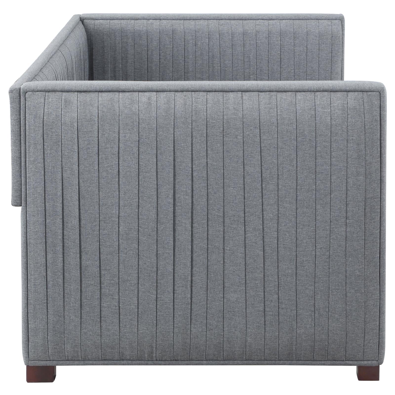 Brodie Gray Upholstered Twin Daybed with Trundle - 300554 - Luna Furniture - Dallas Store