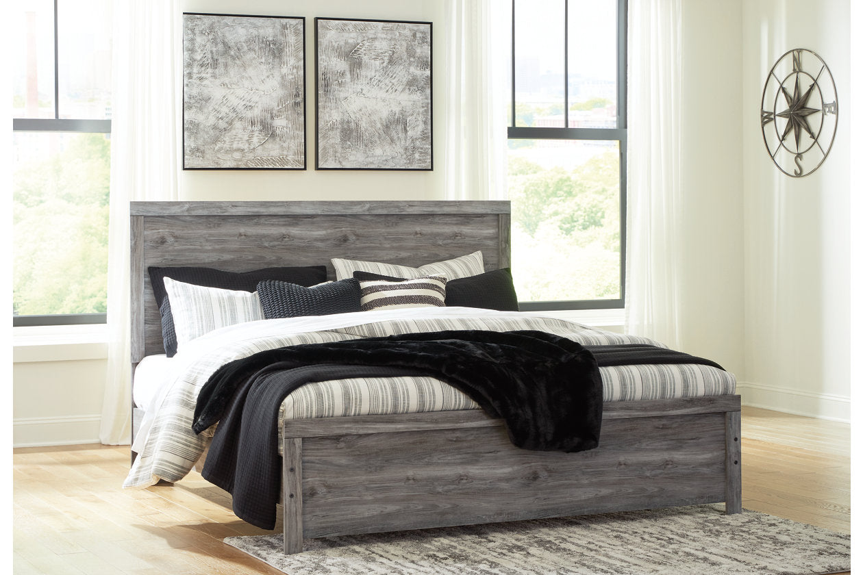 Bronyan Dark Gray King Panel Bed - SET | B1290-72 | B1290-99 - Luna Furniture - Dallas Store