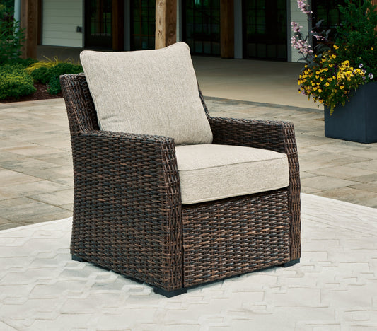 Brook Ranch Brown Outdoor Lounge Chair with Cushion - P465-820 - Luna Furniture - Dallas Store