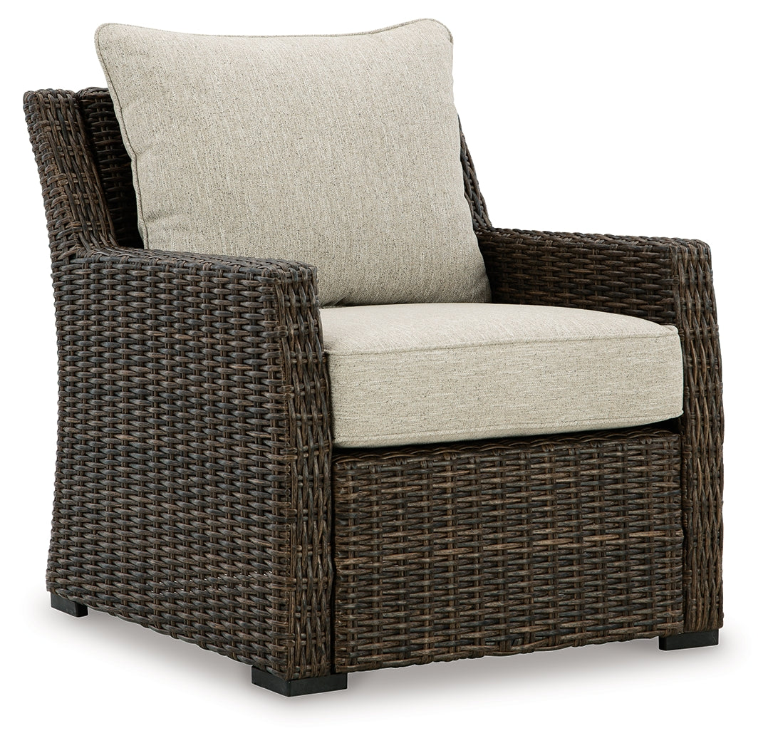 Brook Ranch Brown Outdoor Lounge Chair with Cushion - P465-820 - Luna Furniture - Dallas Store