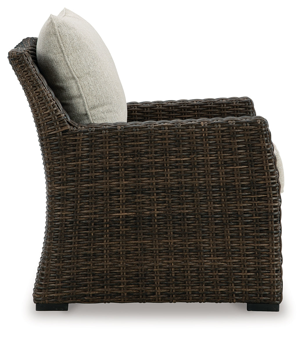 Brook Ranch Brown Outdoor Lounge Chair with Cushion - P465-820 - Luna Furniture - Dallas Store