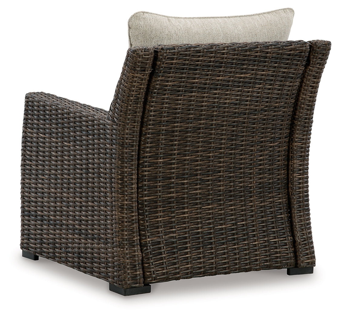 Brook Ranch Brown Outdoor Lounge Chair with Cushion - P465-820 - Luna Furniture - Dallas Store