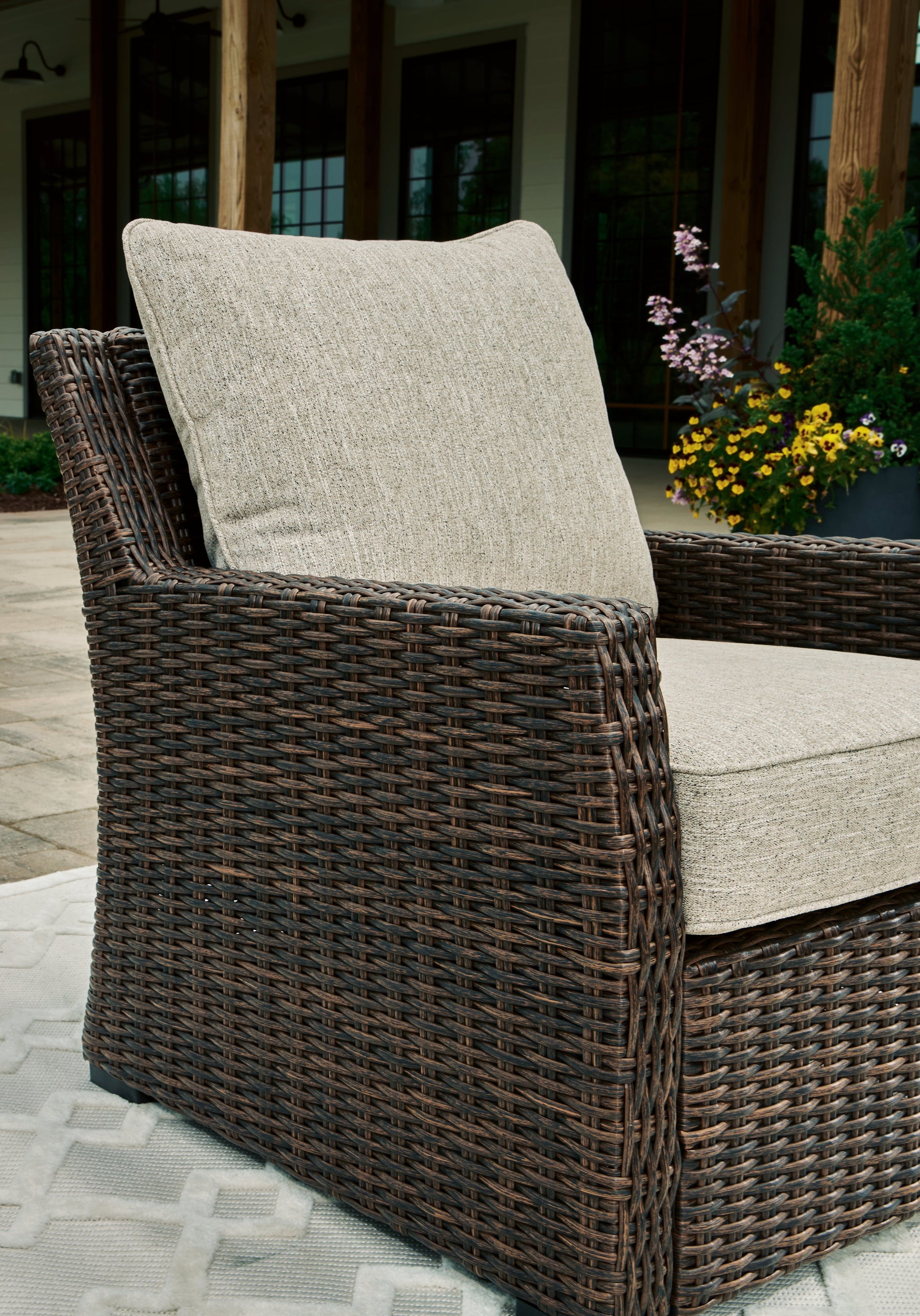 Brook Ranch Brown Outdoor Lounge Chair with Cushion - P465-820 - Luna Furniture - Dallas Store