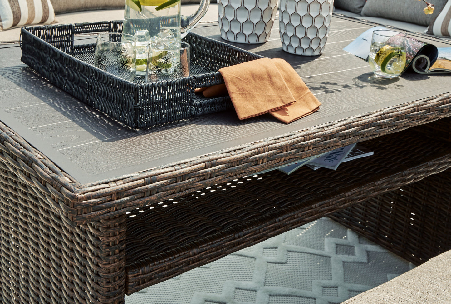 Brook Ranch Brown Outdoor Multi-use Table - P465-625 - Luna Furniture - Dallas Store