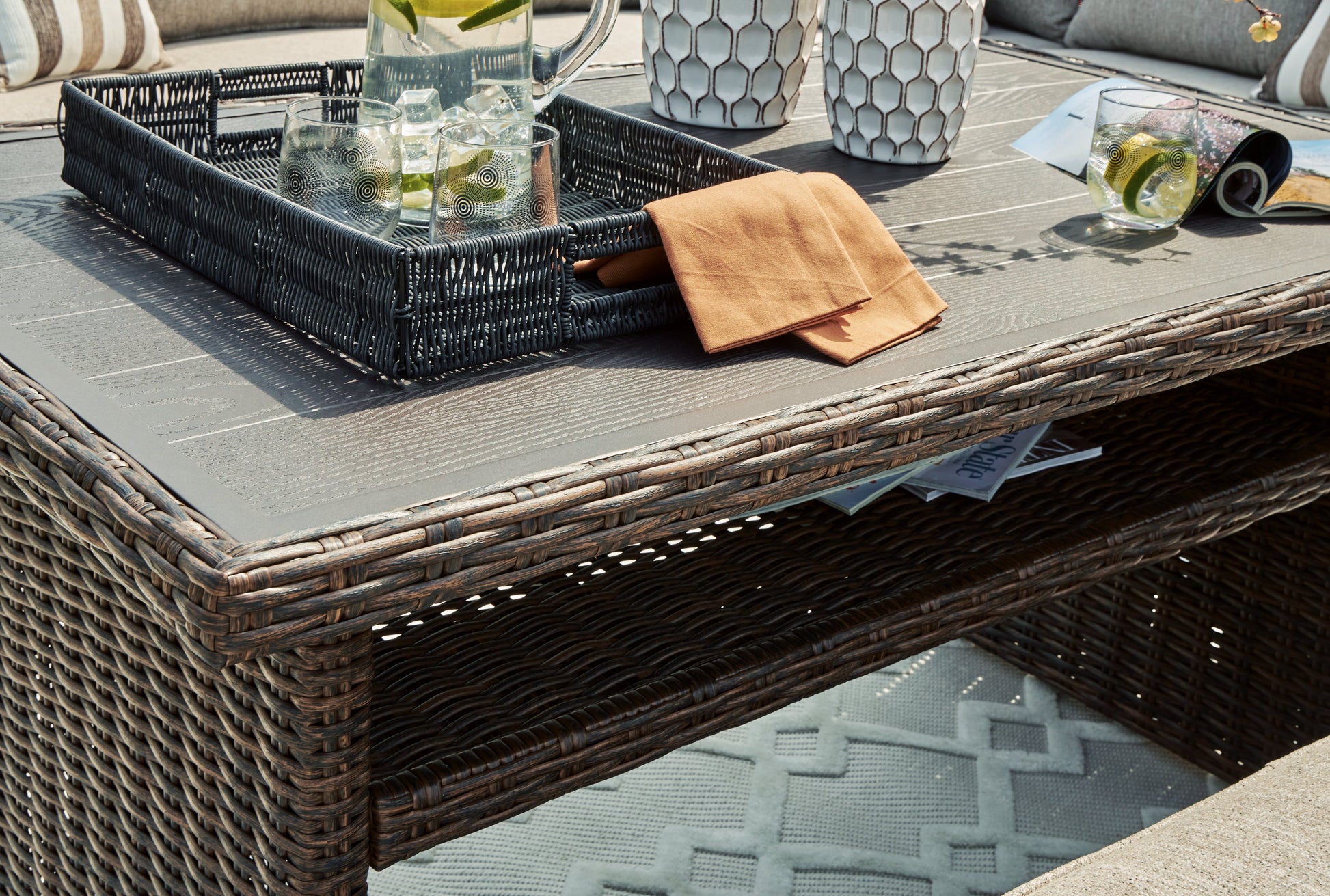 Brook Ranch Brown Outdoor Multi-use Table - P465-625 - Luna Furniture - Dallas Store