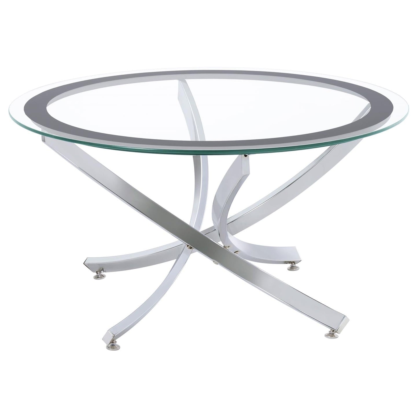 Brooke Chrome/Black Glass Top Coffee Table - 702588 - Luna Furniture - Dallas Store