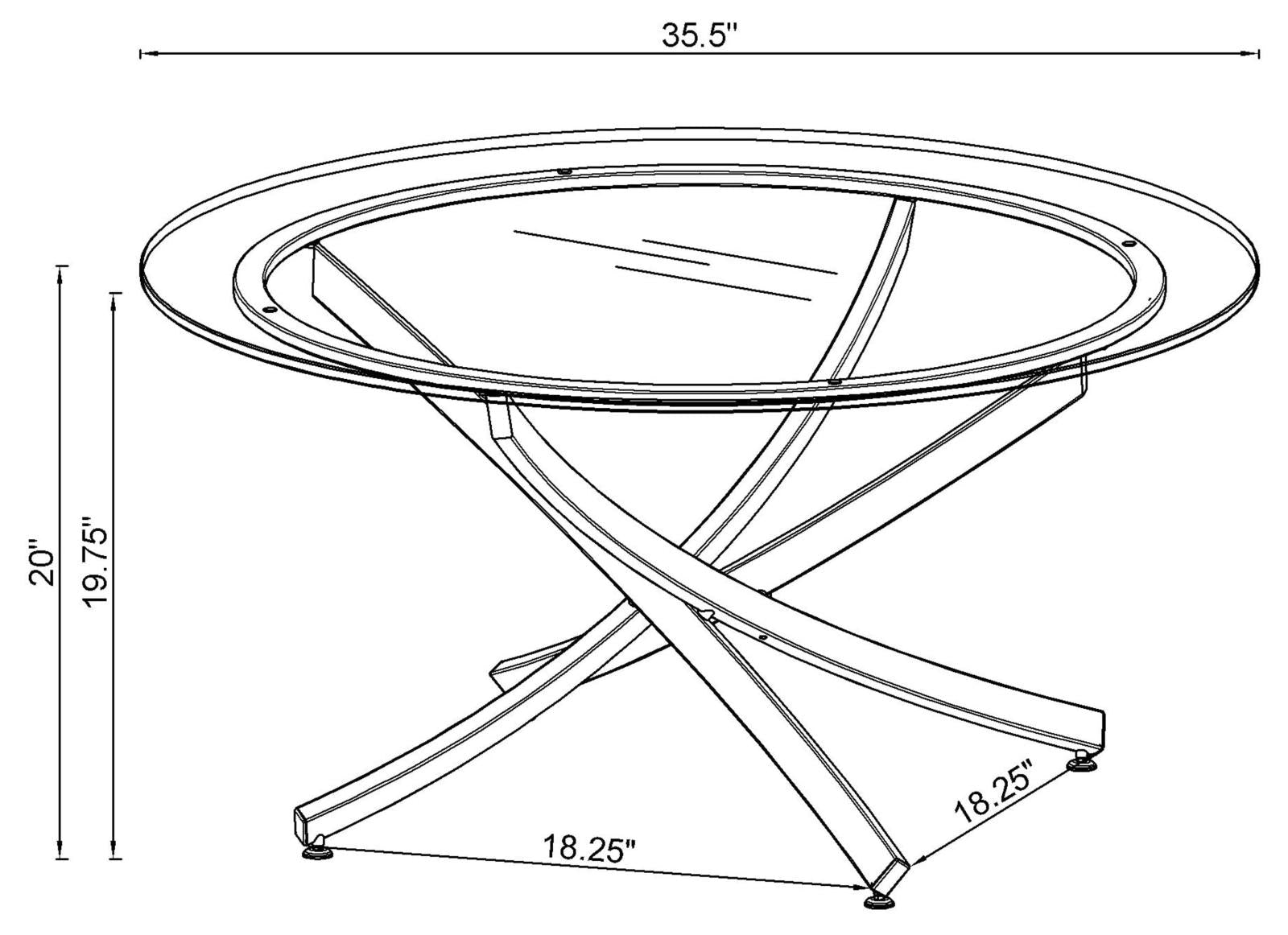 Brooke Chrome/Black Glass Top Coffee Table - 702588 - Luna Furniture - Dallas Store