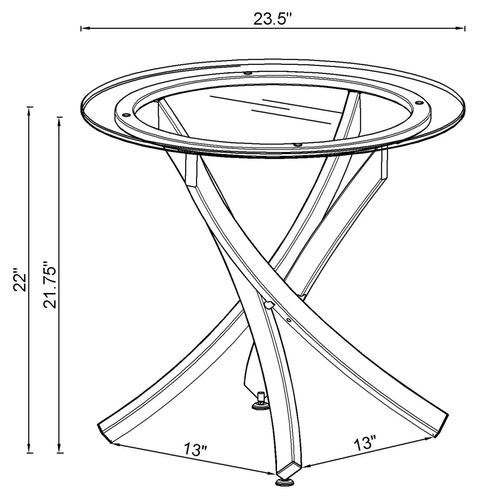Brooke Glass Top End Table Chrome/Black - 702587 - Luna Furniture - Dallas Store