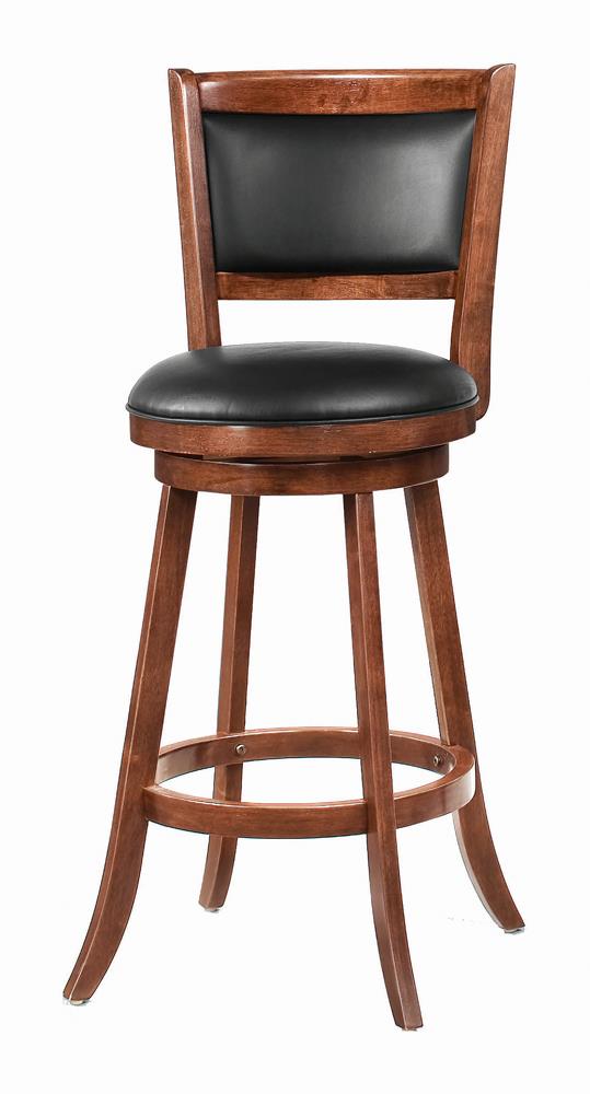 Broxton Chestnut/Black Upholstered Swivel Bar Stools, Set of 2 - 101920 - Luna Furniture - Dallas Store