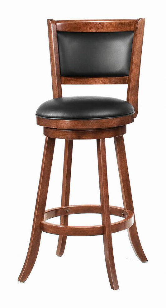 Broxton Chestnut/Black Upholstered Swivel Bar Stools, Set of 2 - 101920 - Luna Furniture - Dallas Store