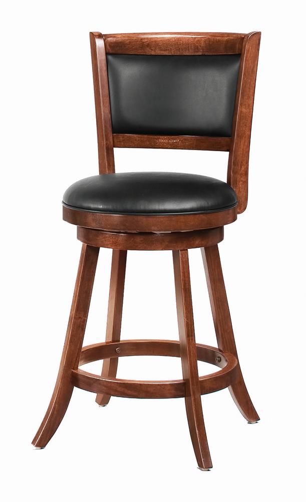 Broxton Chestnut/Black Upholstered Swivel Counter Height Stools, Set of 2 - 101919 - Luna Furniture - Dallas Store