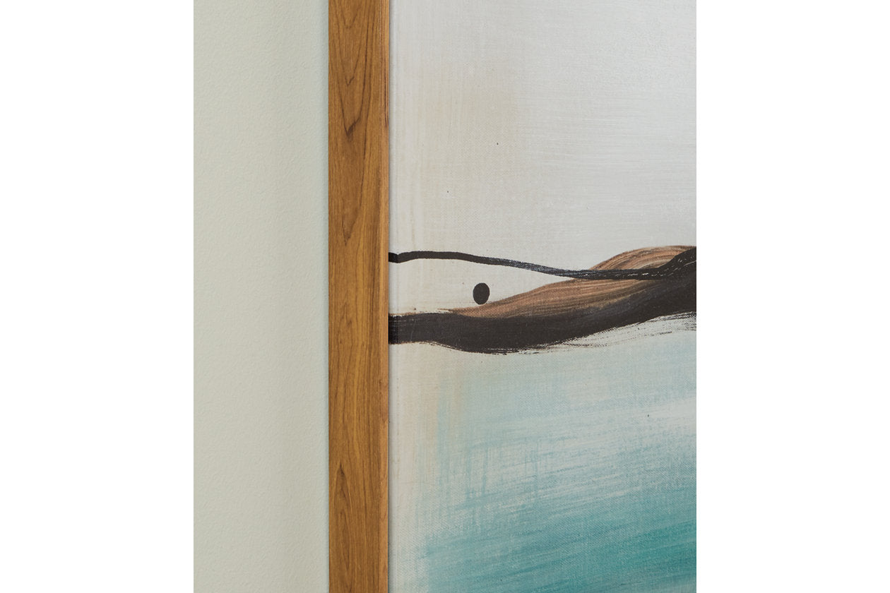 Brunonia Teal/Orange/Black Wall Art - A8000337 - Luna Furniture - Dallas Store