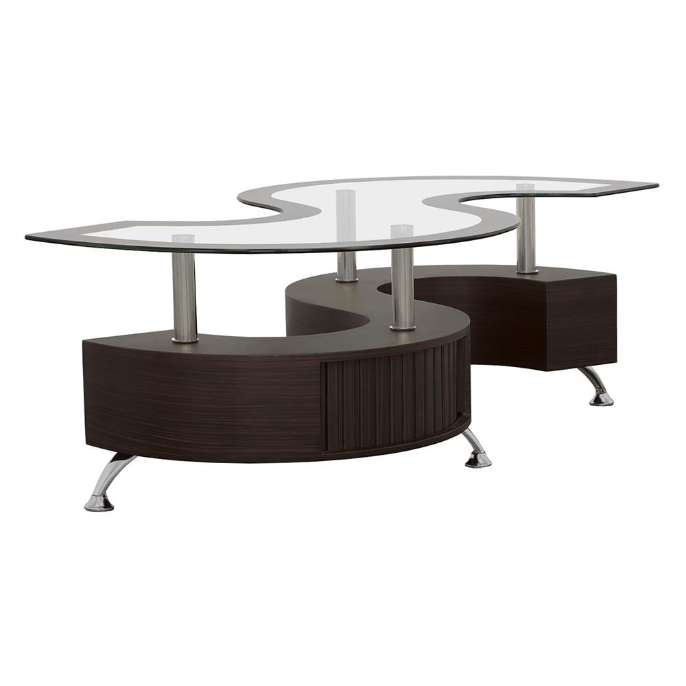 Buckley Cappuccino 3-Piece Coffee Table/Stools Set - 720218 - Luna Furniture - Dallas Store