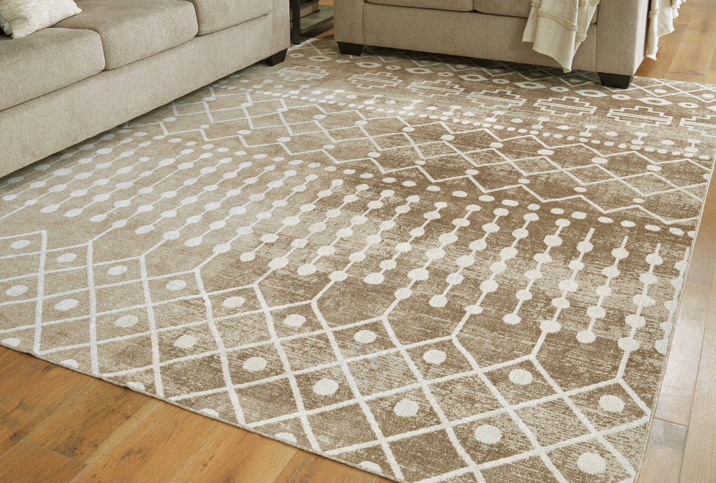 Bunchly Tan/Brown/Cream Large Rug - R406221 - Luna Furniture - Dallas Store