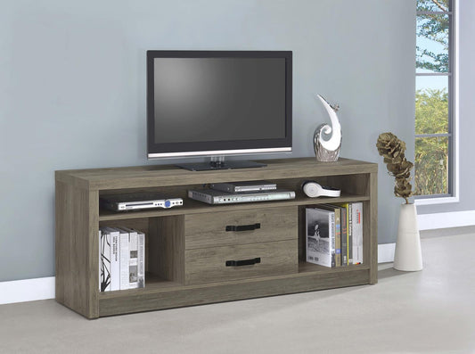 Burke 2-Drawer TV Console Gray Driftwood - 701024 - Luna Furniture - Dallas Store