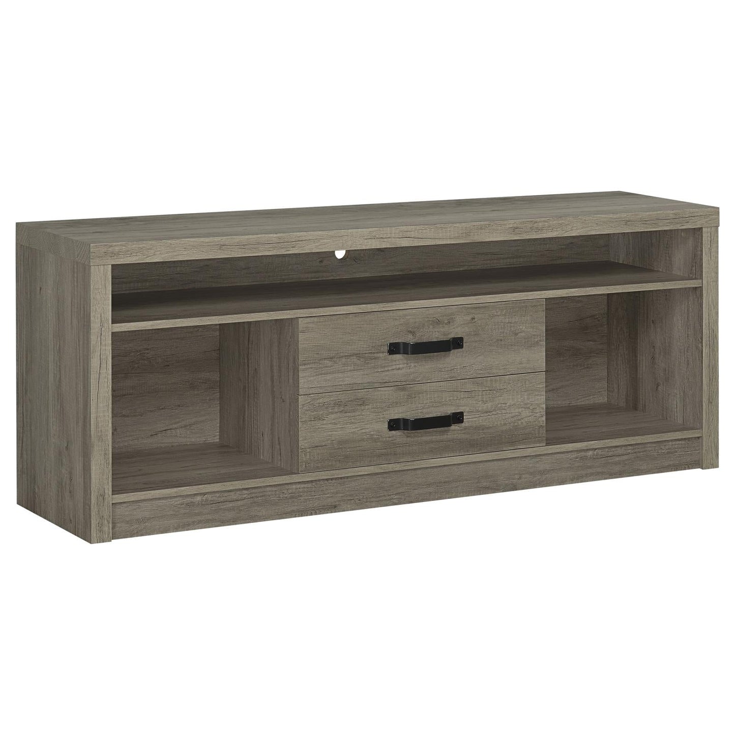 Burke 2-Drawer TV Console Gray Driftwood - 701024 - Luna Furniture - Dallas Store