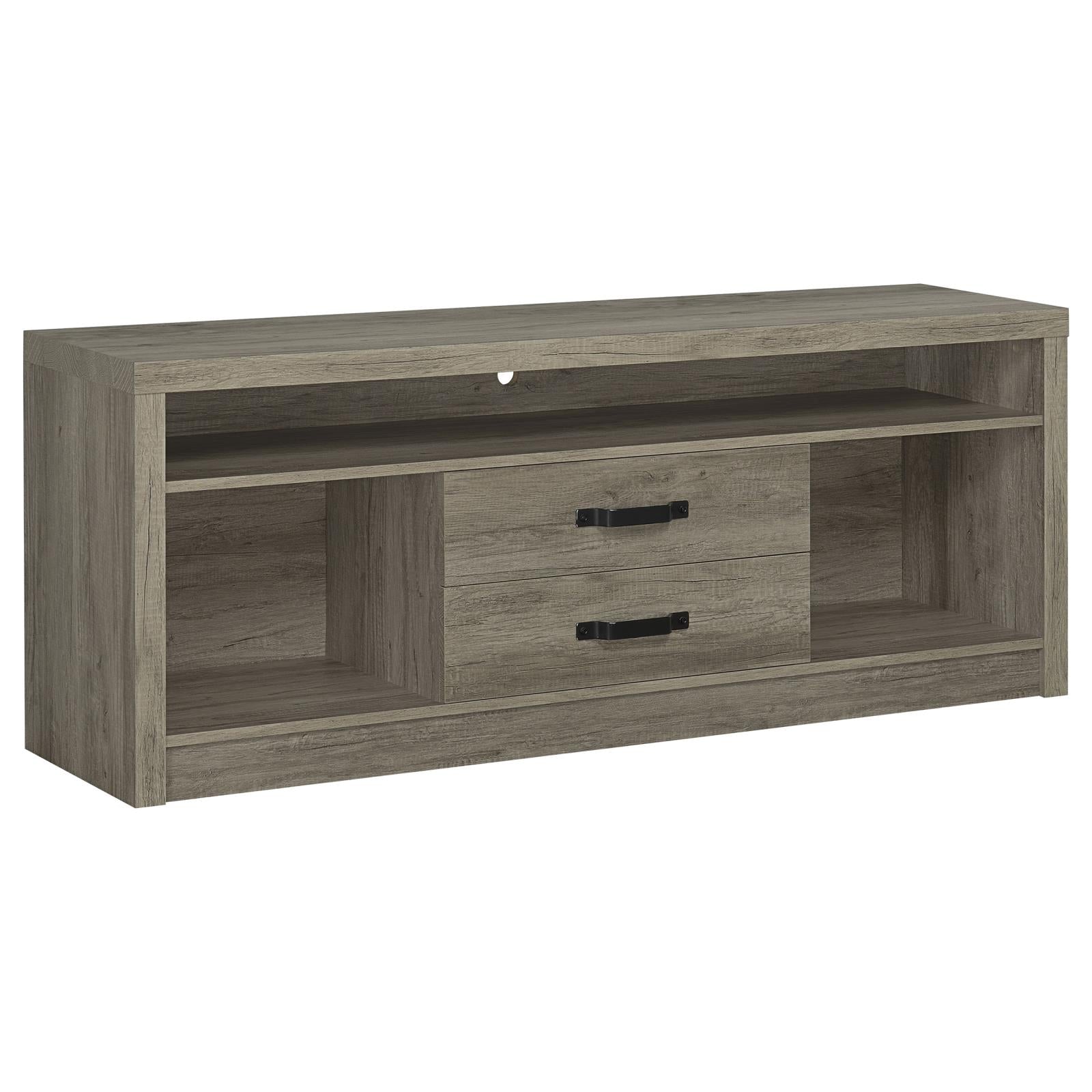 Burke 2-Drawer TV Console Gray Driftwood - 701024 - Luna Furniture - Dallas Store