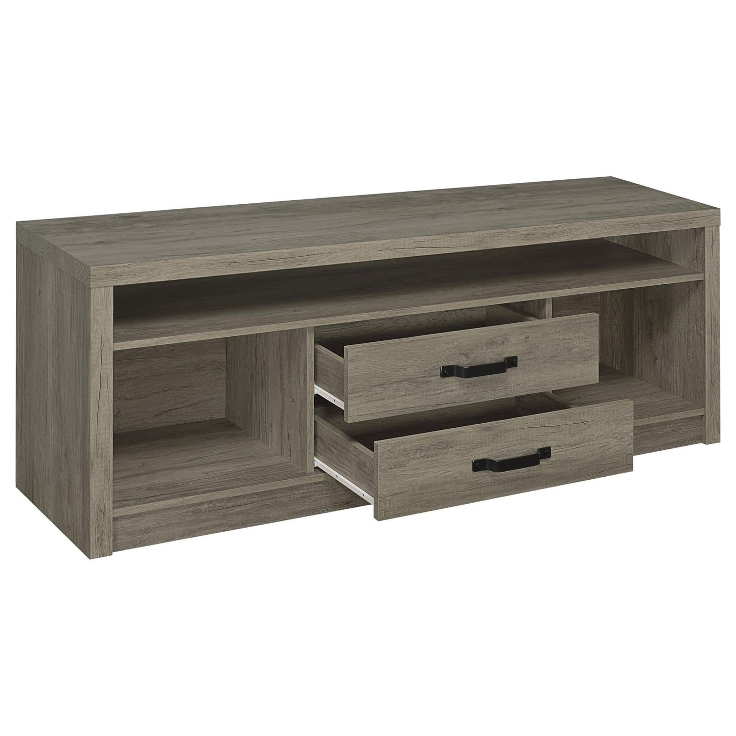 Burke 2-Drawer TV Console Gray Driftwood - 701024 - Luna Furniture - Dallas Store