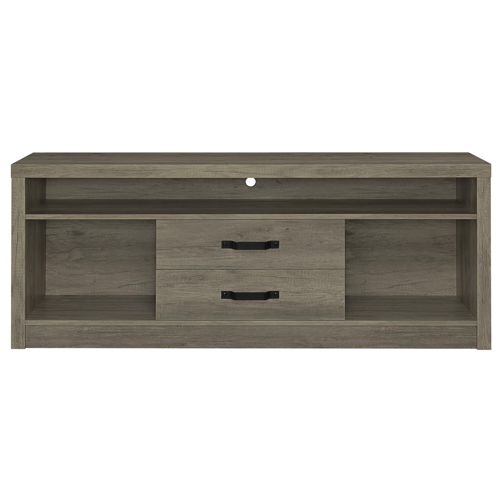 Burke 2-Drawer TV Console Gray Driftwood - 701024 - Luna Furniture - Dallas Store