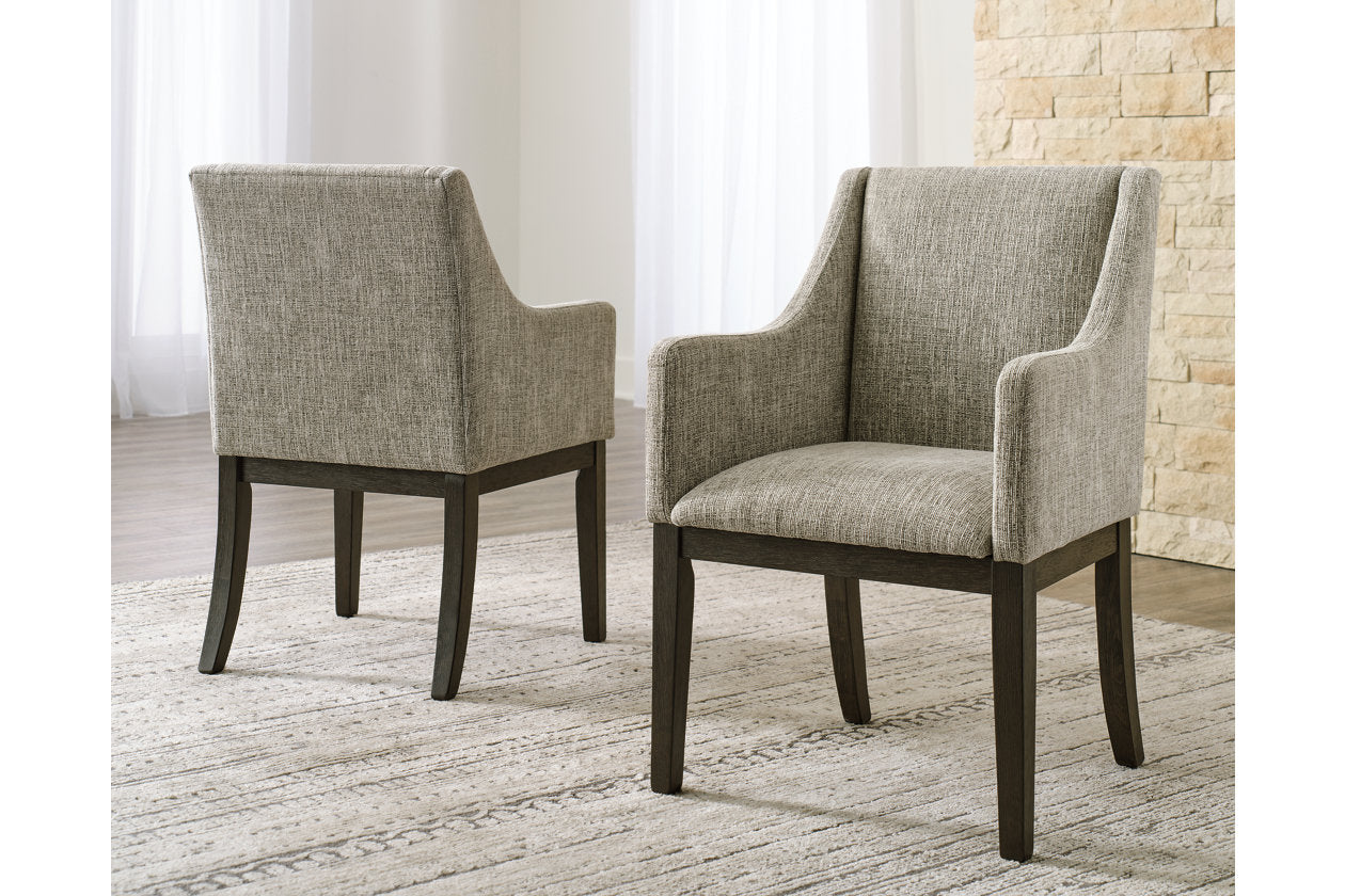 Burkhaus Dark Brown Dining Arm Chair, Set of 2 - D984-01A - Luna Furniture - Dallas Store