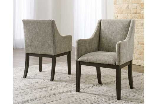 Burkhaus Dark Brown Dining Arm Chair, Set of 2 - D984-01A - Luna Furniture - Dallas Store