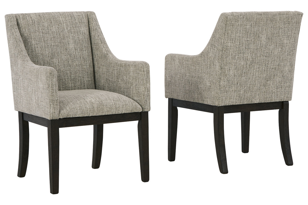 Burkhaus Dark Brown Dining Arm Chair, Set of 2 - D984-01A - Luna Furniture - Dallas Store