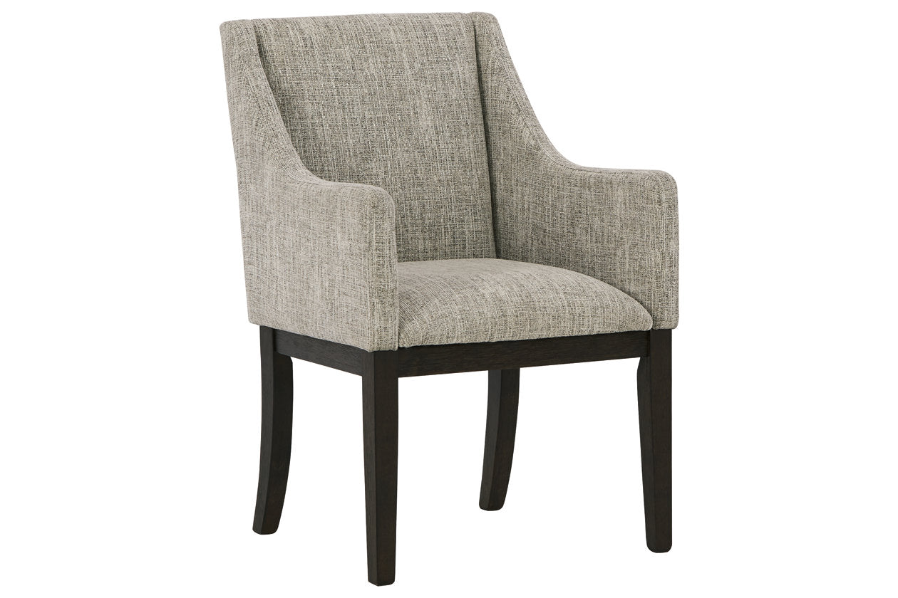 Burkhaus Dark Brown Dining Arm Chair, Set of 2 - D984-01A - Luna Furniture - Dallas Store