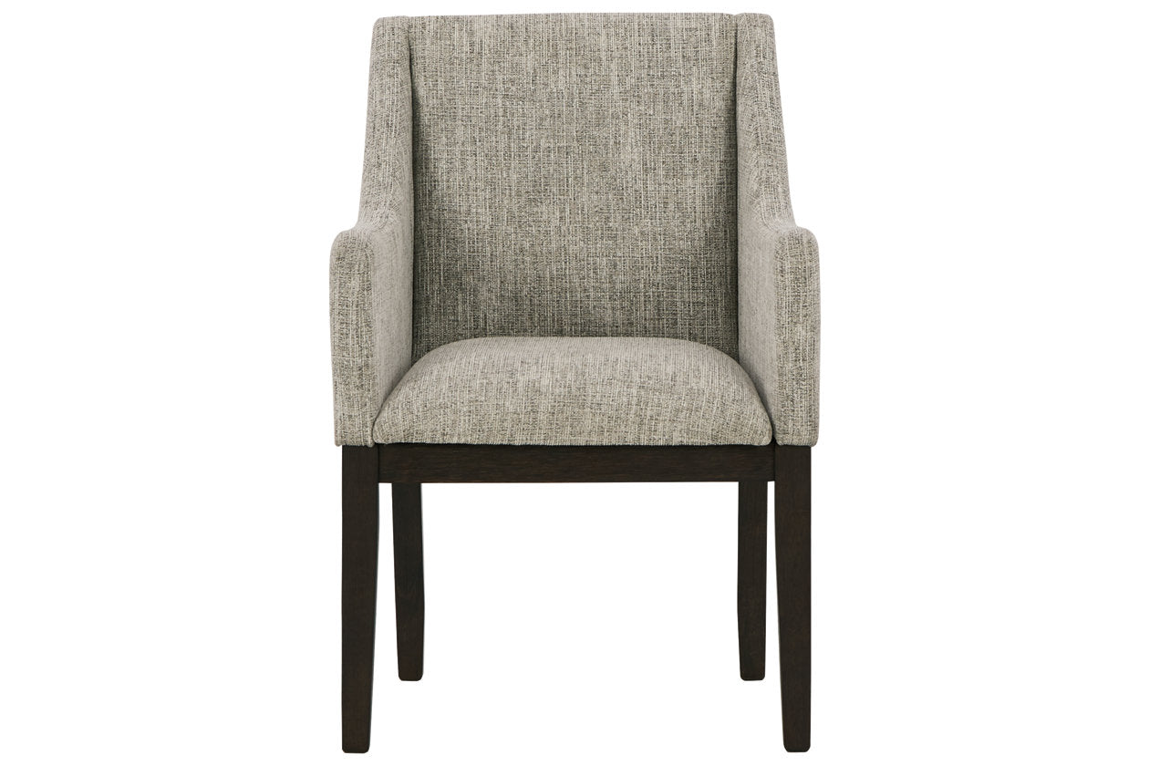 Burkhaus Dark Brown Dining Arm Chair, Set of 2 - D984-01A - Luna Furniture - Dallas Store