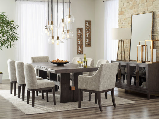 Burkhaus Dark Brown Extendable Dining Set - SET | D984-45 | D984-01(3) - Luna Furniture - Dallas Store