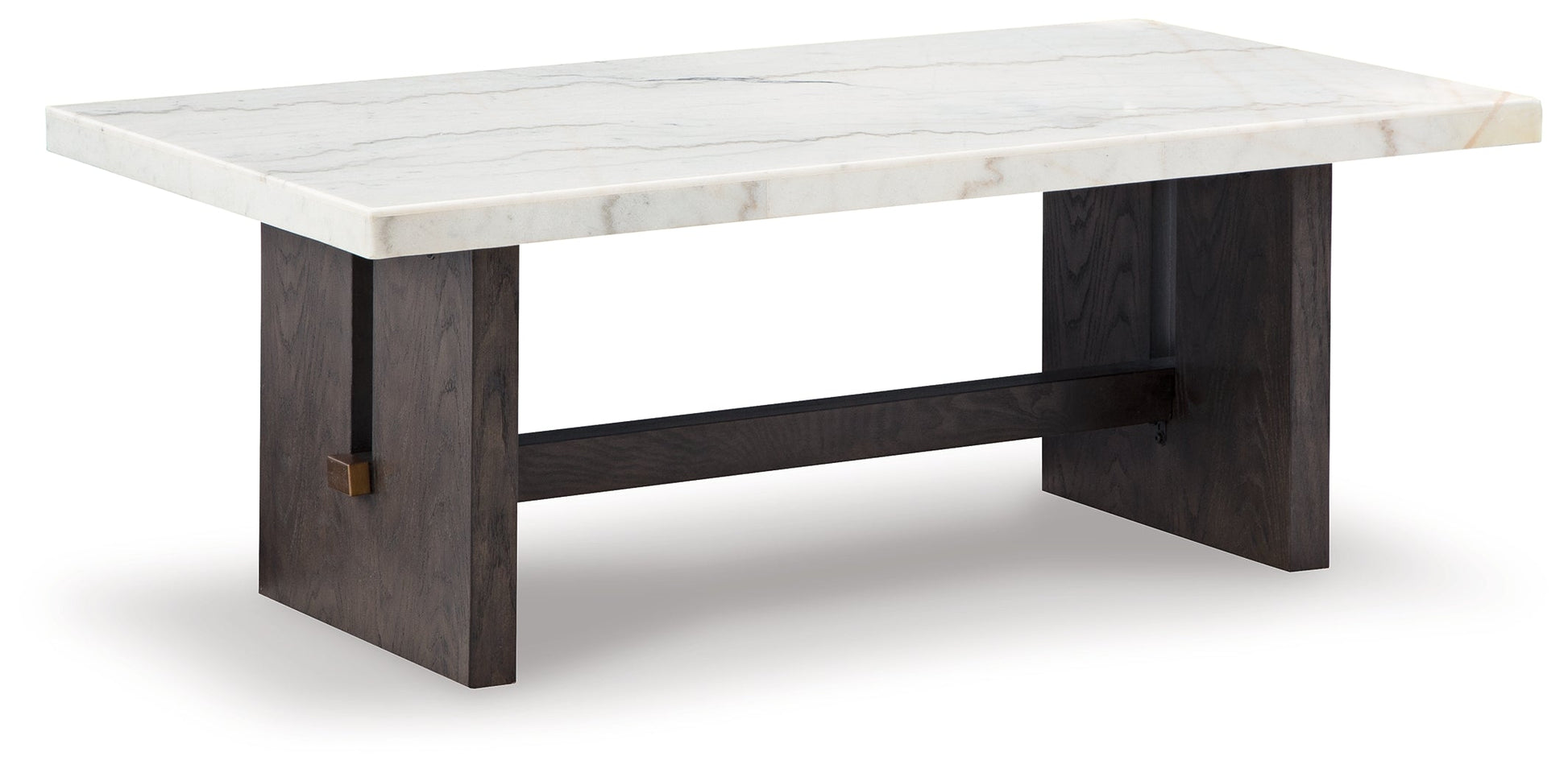 Burkhaus White/Dark Brown Coffee Table - T779-1 - Luna Furniture - Dallas Store