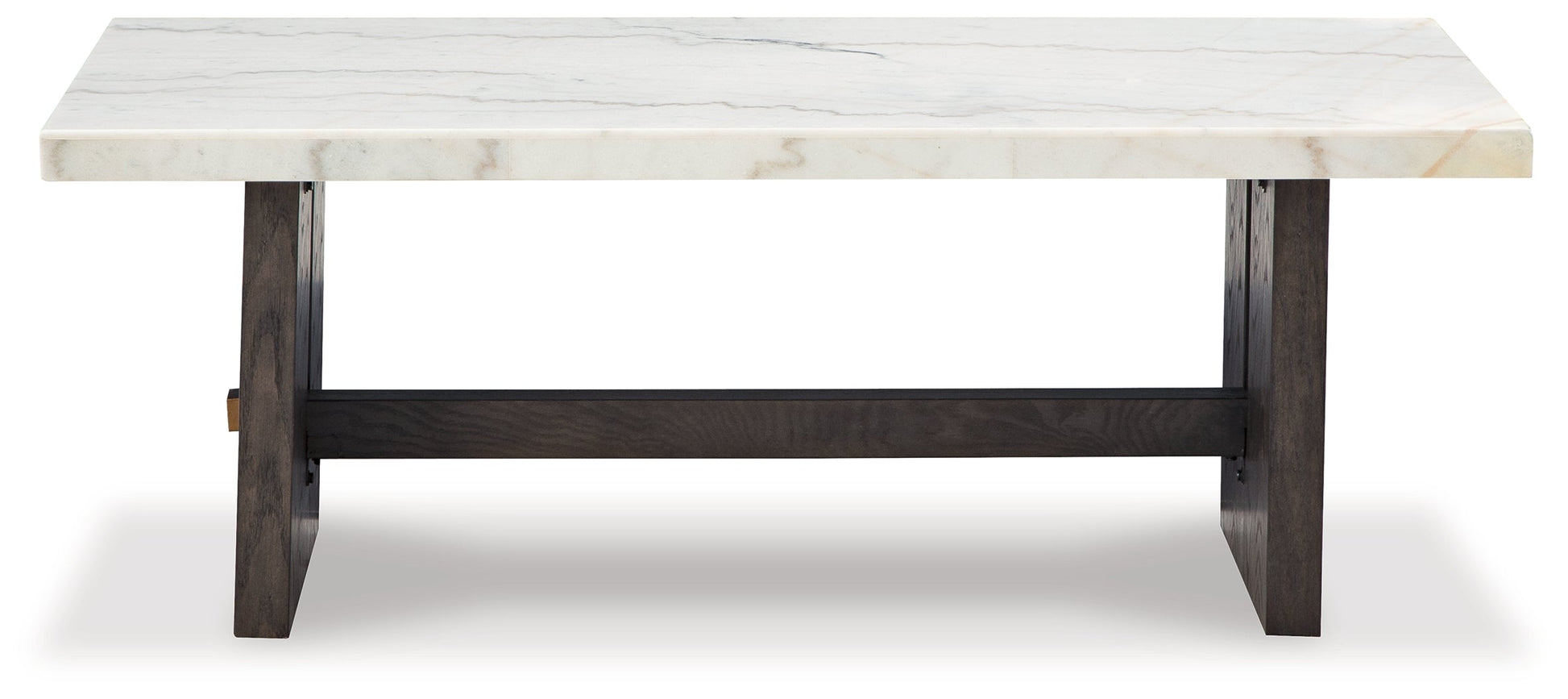Burkhaus White/Dark Brown Coffee Table - T779-1 - Luna Furniture - Dallas Store
