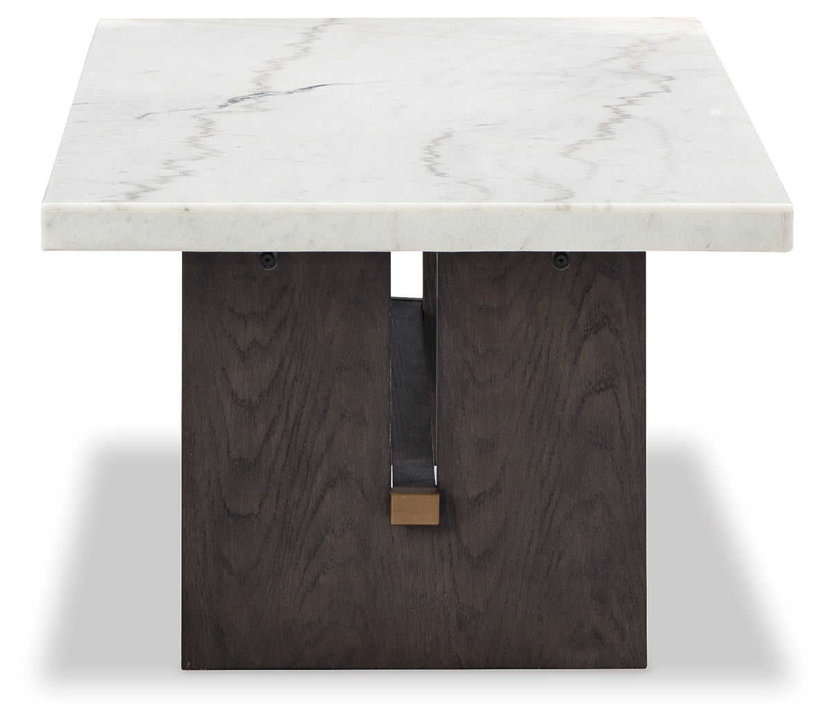Burkhaus White/Dark Brown Coffee Table - T779-1 - Luna Furniture - Dallas Store