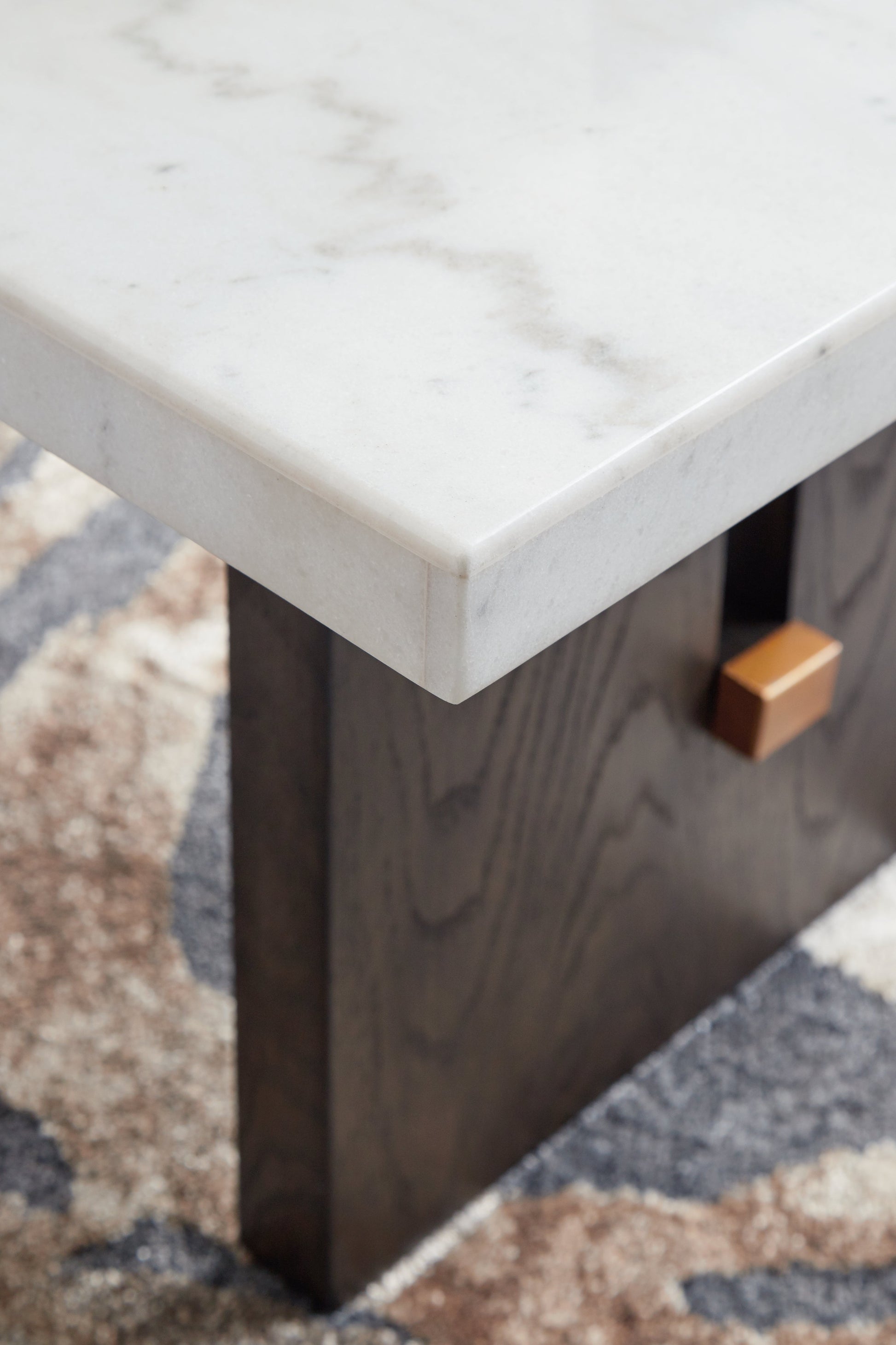 Burkhaus White/Dark Brown Coffee Table - T779-1 - Luna Furniture - Dallas Store