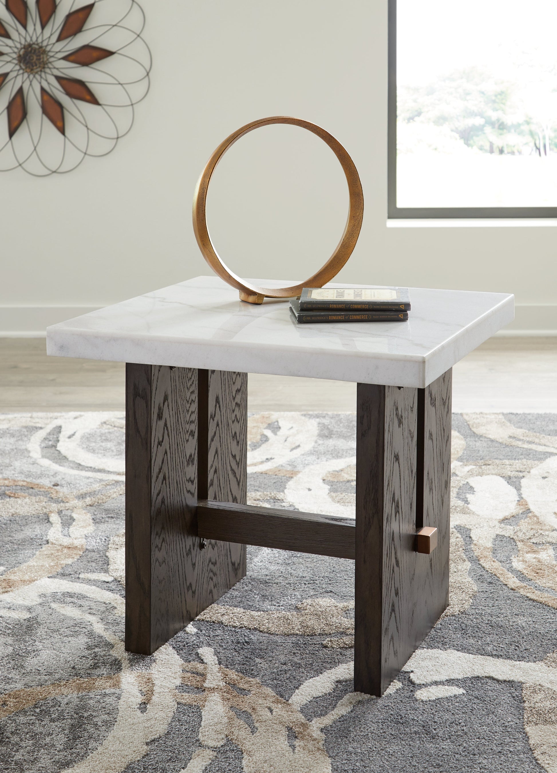 Burkhaus White/Dark Brown End Table - T779-3 - Luna Furniture - Dallas Store