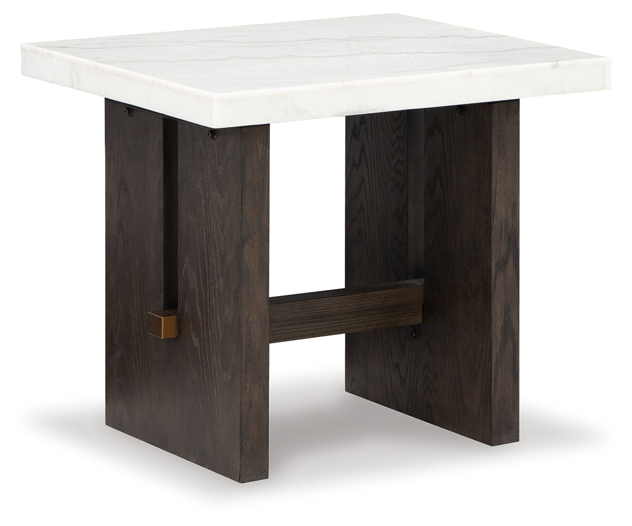 Burkhaus White/Dark Brown End Table - T779-3 - Luna Furniture - Dallas Store