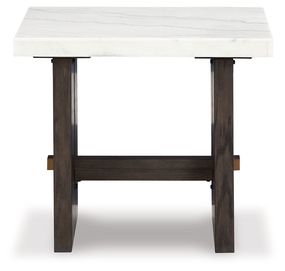 Burkhaus White/Dark Brown End Table - T779-3 - Luna Furniture - Dallas Store